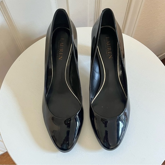 Lauren Ralph Lauren Shoes - LAUREN Ralph Lauren Hala Pumps, Size 9.5B Navy Blue Patent Leather Dress Office